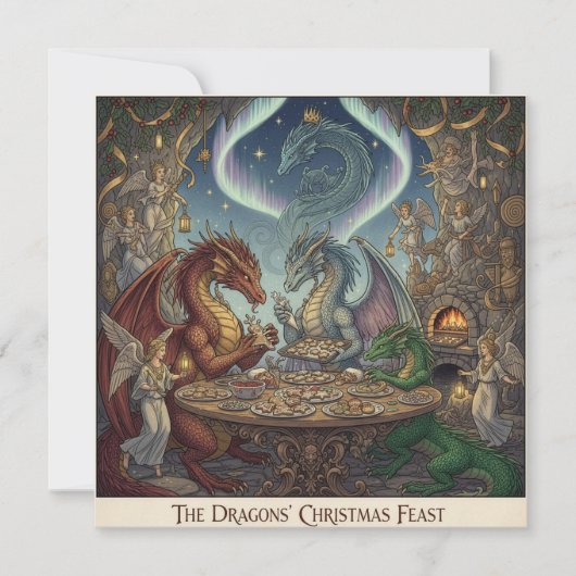 Le Repas de Noël des Dragons – Invitation de Fêtes (Devant)