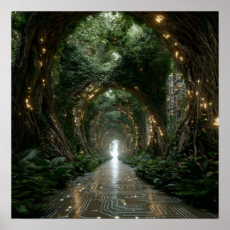 Le Réseau Vivant - Poster Solarpunk