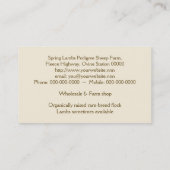 Le ressort agnelle le carte de visite (Dos)