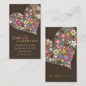 Le ressort fleurit la carte de profil de coeur (Devant / Derrière)