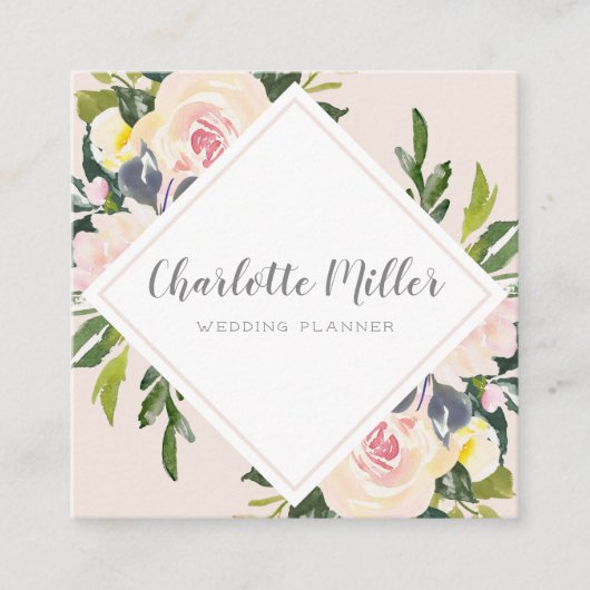 Le ressort floral rougissent carte de visite (Devant)