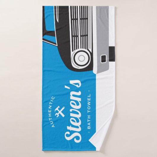 Le rétro nom customisé par | classique de voiture (Serviette de bain)