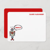 Le rétro robot de bande dessinée badine le Merci (Devant / Derrière)