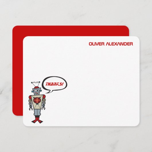 Le rétro robot de bande dessinée badine le Merci (Devant / Derrière)