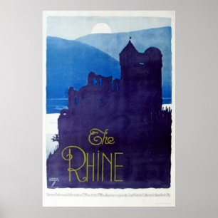Le Rhin   Poster de voyage Allemagne Vintage