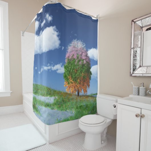 Le rideau de douche de l'arbre de saison (En situation)