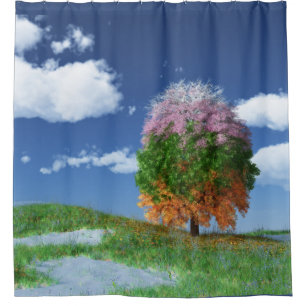 Le rideau de douche de l'arbre de saison