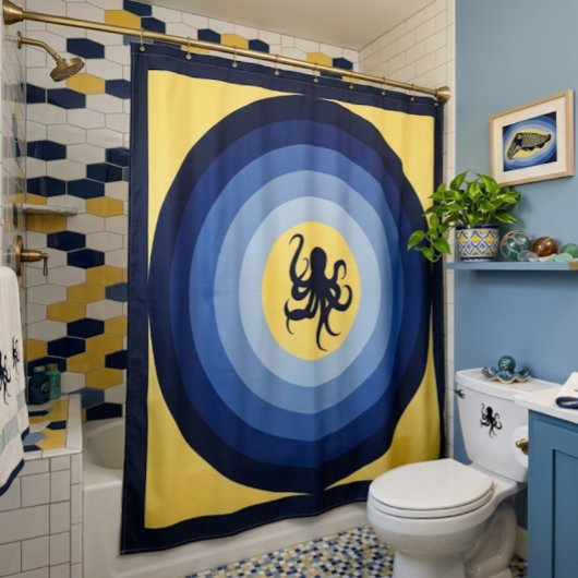 Le Rideau de Douche Pieuvre