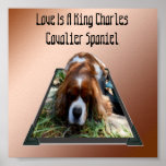 Le roi Charles Cavalier Spaniel, Poster d'Art Pop<br><div class="desc">Le dessin d'un pop art est un roi Charles Cavalier Spaniel,  avec les mots amour est un Cavalier Spaniel</div>