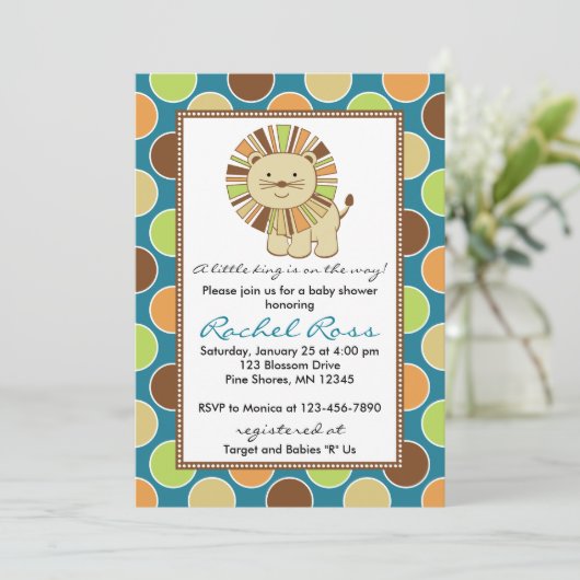 Le Roi de la jungle Invitations de douche pour béb (Debout devant)