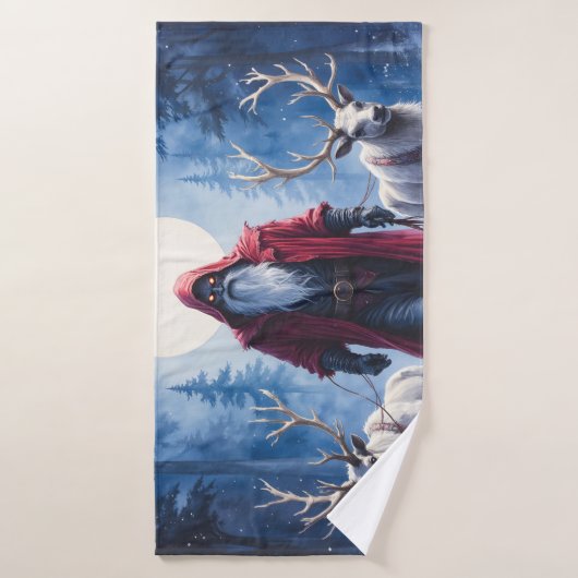 Le roi de l'hiver arrive.  (Serviette de bain)