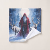 Le roi de l'hiver arrive.  (Gant de toilette)