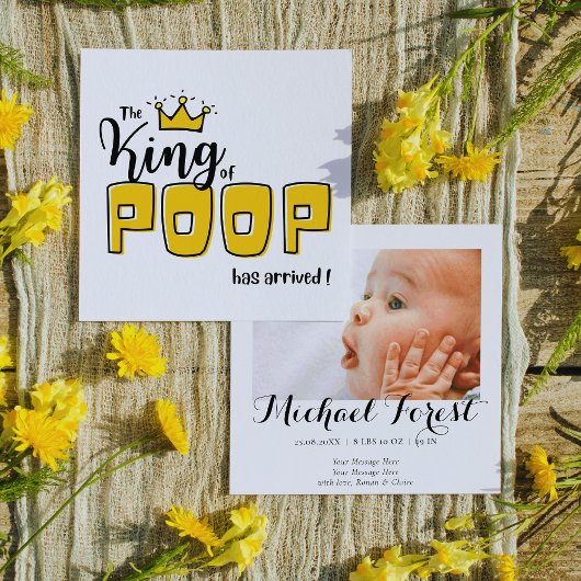 Le roi de POOP est arrivé Faire-part de naissance