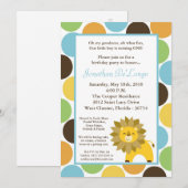 le Roi Lion Safari Birthday Invitation de la (Devant / Derrière)