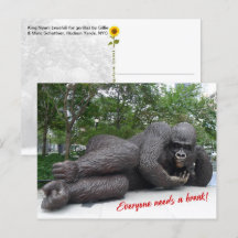 Le roi Nyani fait une pause. Carte postale NYC - H