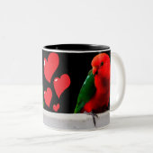 Le roi perroquet dans la Mug amoureuse à deux tons (Devant droit)