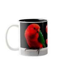 Le roi perroquet dans la Mug amoureuse à deux tons