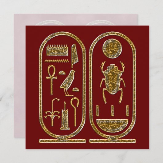Le Roi Tut Hieroglyphics Invitations (Devant / Derrière)