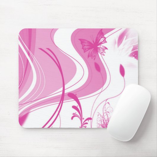 Le rose a conçu le tapis de souris (Avec souris)