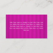 Le rose barre des cartes de visite d'arrière - (Dos)