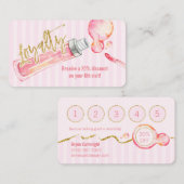 Le rose barre la carte de fidélité de maquillage (Devant / Derrière)