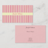 Le rose barre le carte de visite (Devant / Derrière)