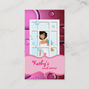 Le rose de carte de visite de nettoyage bouillonne