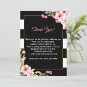 Le rose de note de carte de remerciements de baby (Debout devant)