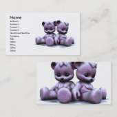 Le rose de Plushie soutient le carte de visite (Devant / Derrière)