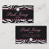 Le rose de zèbre de carte de visite des bijoux 311 (Devant / Derrière)