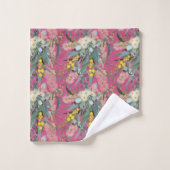 Le rose des fleurs des Bush autochtones (Gant de toilette)