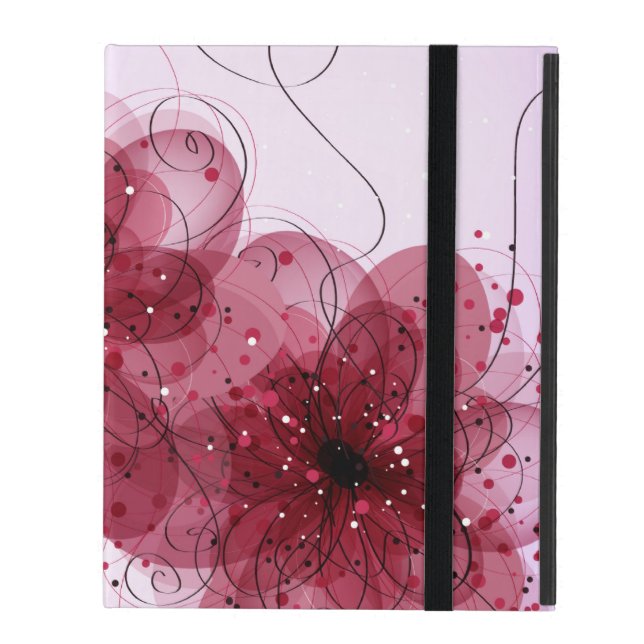 Le rose fleurit le coque ipad d'iCase de Powis (Devant fermé)
