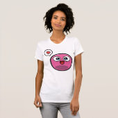 Le rose huent le T-shirt de dames (Devant entier)