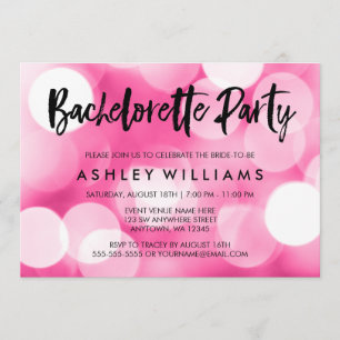 Le rose moderne allume des invitations de partie