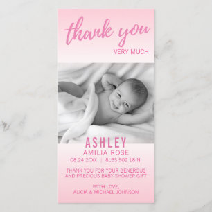 Le rose moderne de fille de baby shower de Merci