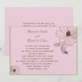 Le rose moderne et le Faire-part de mariage Brown (Devant / Derrière)