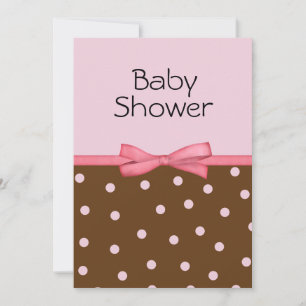 Le rose pointille des invitations de baby shower