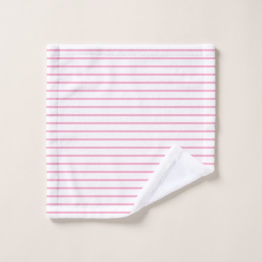 Le rose raye le blanc (Gant de toilette)