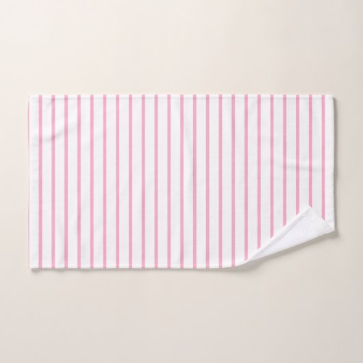 Le rose raye le blanc (Serviette à main)