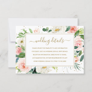 Le rose rougissent carte détail florale de mariage