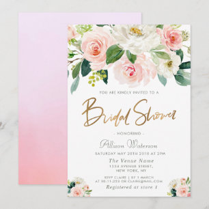 le rose rougissent invitation nuptiale florale de