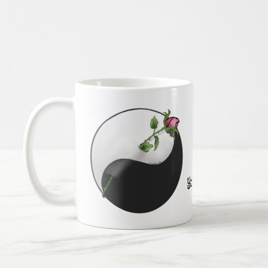 Le rose Yin Yang tasse (Gauche)
