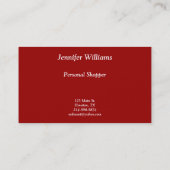 Le rouge barre le carte de visite (Dos)