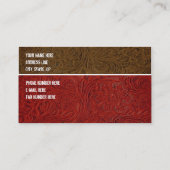 Le rouge, brunissent le carte de visite en cuir (Dos)