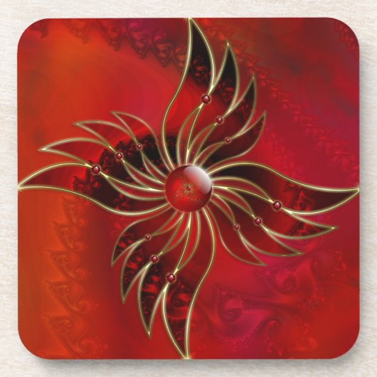 Le rouge comme le Dessous de verre de liège flamme (Devant)