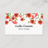 Le rouge fleurit des cartes de visite (Devant)