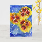 Le rouge fleurit la carte de voeux de ~ (Fleur jaune)