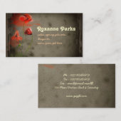 le rouge fleurit le carte de visite d'art (Devant / Derrière)
