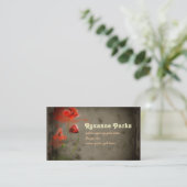 le rouge fleurit le carte de visite d'art (Debout devant)