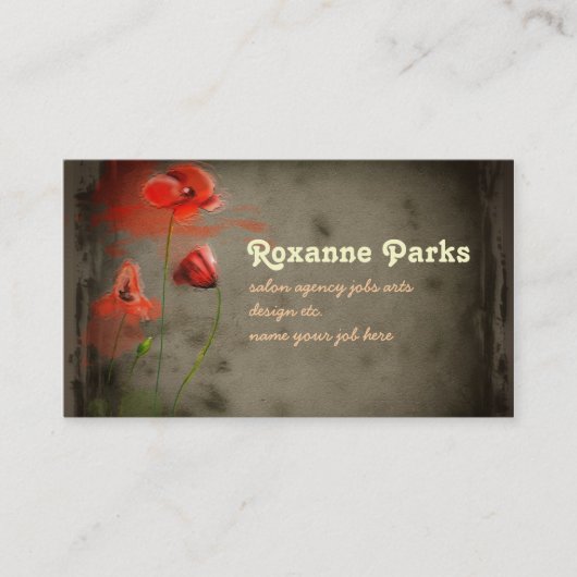 le rouge fleurit le carte de visite d'art (Devant)